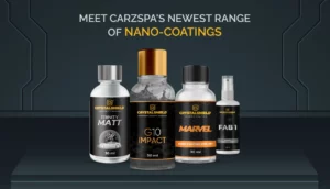 A concept image of CarzSpa’s ceramic coating products range
