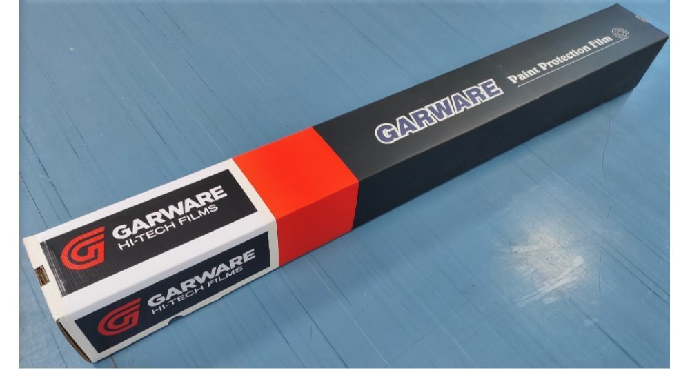 Garware PPF box placed on a light blue surface