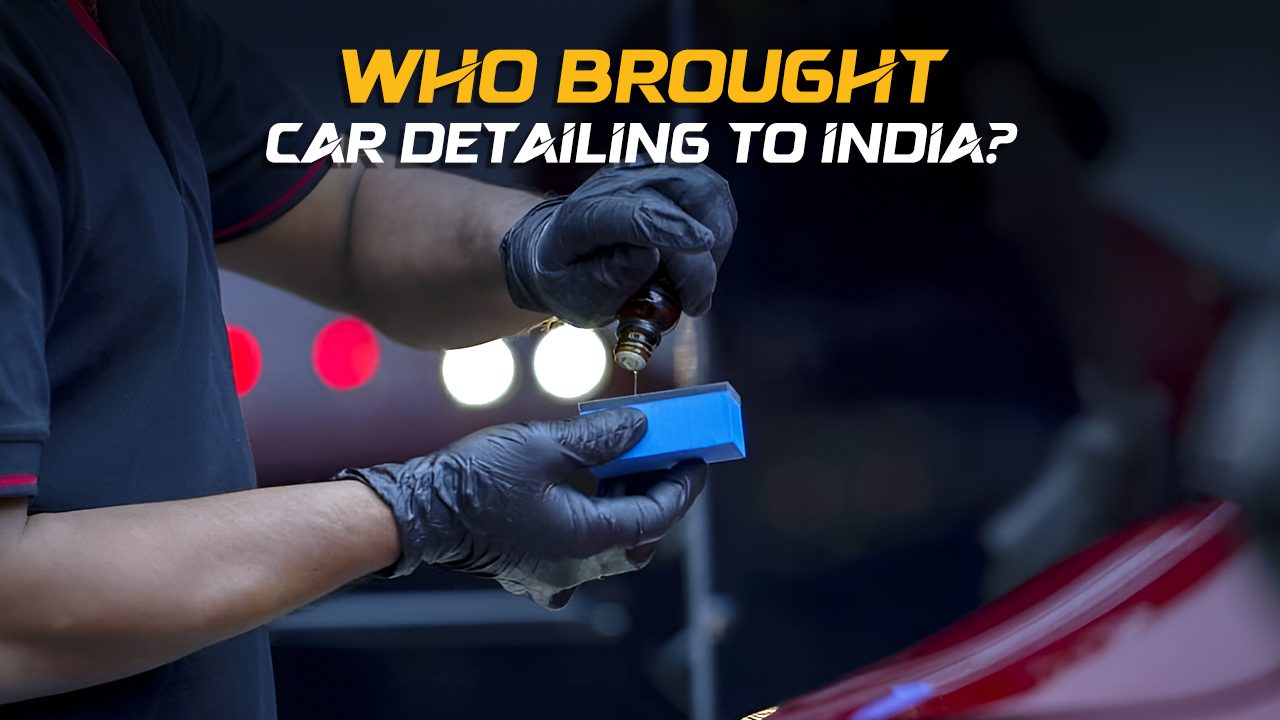 A CarzSpa detailer applying a ceramic coating to a luxury car, illustrating the evolution of car detailing in India.