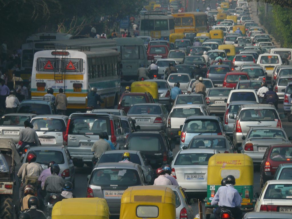 Traffic jam in the Delhi-Noida stretch