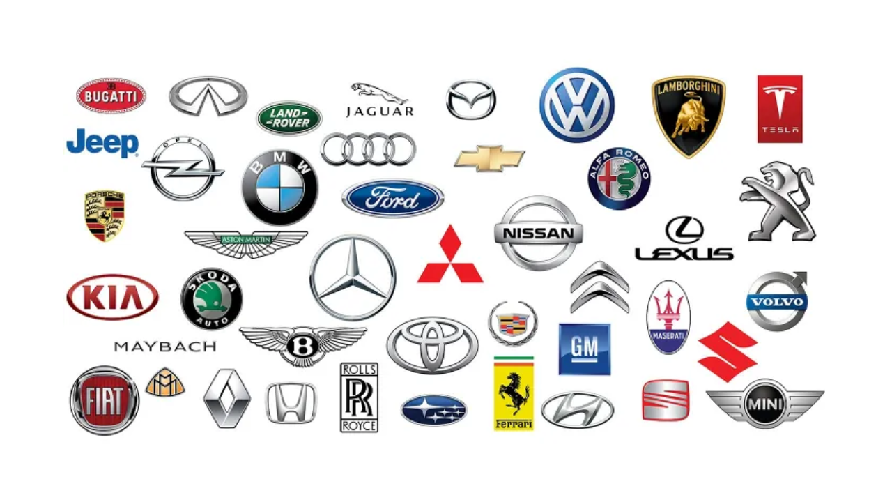A banner showcasing all the major car brand logos