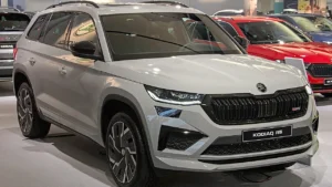 A striking silver Skoda Kodiaq at a premium facility after receiving professional PPF installation