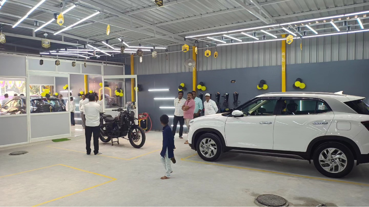 A car detailing studio on the day of the launch