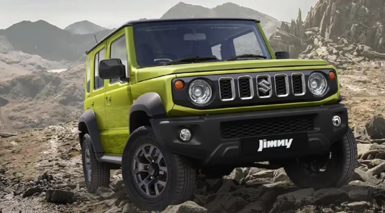 Maruti Suzuki Jimny on a rocky off-road trail