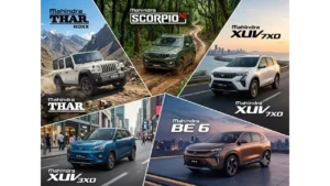 Top 5 Mahindra cars in India in 2026 including Thar Roxx, Scorpio-N, XUV 7XO, BE 6 and XUV 3XO