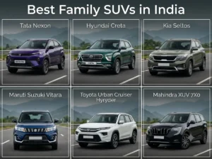 a collage of best family SUVs in India