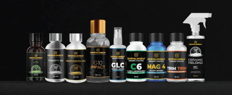 The range of Crystalshield Coatings that’s exclusively available at CarzSpa