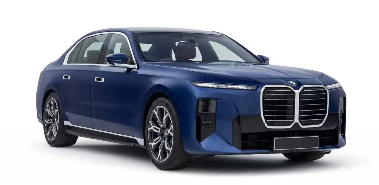 The rear of a BMW 7 Series Sedan